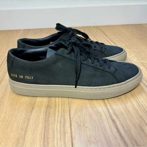 Common Projects Achilles Low Black Nubuck Leather Sneakers Men’s 39 EU / 6 US - Picture 7 of 11